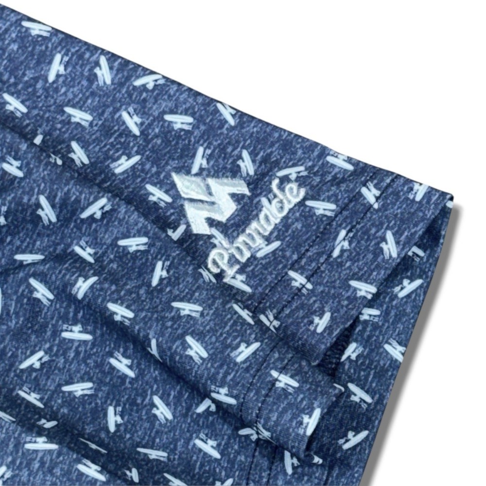 Johnnie O Performance Polo Mens XL Golf Lake Blue Allover Surfboard Print Titus - Picture 3 of 9